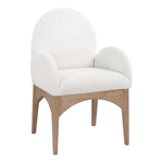 Waldorf Boucle Fabric Upholstered Dining Arm Chair in Cream