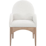 Waldorf Boucle Fabric Upholstered Dining Arm Chair in Cream