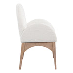 Waldorf Boucle Fabric Upholstered Dining Arm Chair in Cream