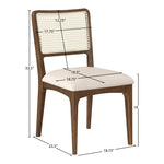 Atrium Cane Back And Vegan Leather Upholstered Seat Dining Chair in Cream