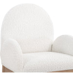 Waldorf Boucle Fabric Upholstered Dining Arm Chair in Cream