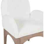 Waldorf Boucle Fabric Upholstered Dining Arm Chair in Cream