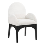Waldorf Boucle Fabric Upholstered Dining Arm Chair in Cream