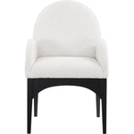 Waldorf Boucle Fabric Upholstered Dining Arm Chair in Cream