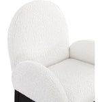 Waldorf Boucle Fabric Upholstered Dining Arm Chair in Cream