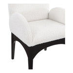 Waldorf Boucle Fabric Upholstered Dining Arm Chair in Cream