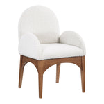 Waldorf Boucle Fabric Upholstered Dining Arm Chair in Cream