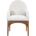 Waldorf Boucle Fabric Upholstered Dining Arm Chair in Cream
