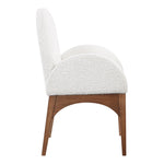Waldorf Boucle Fabric Upholstered Dining Arm Chair in Cream