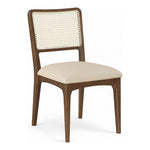 Atrium Cane Back And Vegan Leather Upholstered Seat Dining Chair in Beige