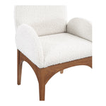 Waldorf Boucle Fabric Upholstered Dining Arm Chair in Cream