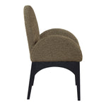 Waldorf Boucle Fabric Upholstered Dining Arm Chair in Olive
