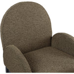 Waldorf Boucle Fabric Upholstered Dining Arm Chair in Olive