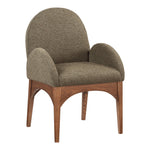 Waldorf Boucle Fabric Upholstered Dining Arm Chair in Olive