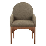 Waldorf Boucle Fabric Upholstered Dining Arm Chair in Olive