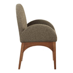 Waldorf Boucle Fabric Upholstered Dining Arm Chair in Olive
