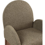Waldorf Boucle Fabric Upholstered Dining Arm Chair in Olive