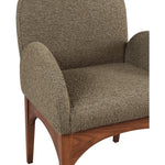 Waldorf Boucle Fabric Upholstered Dining Arm Chair in Olive