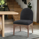 Waldorf Boucle Fabric Upholstered Dining Side Chair in Black
