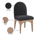 Waldorf Boucle Fabric Upholstered Dining Side Chair in Black