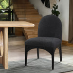 Waldorf Boucle Fabric Upholstered Dining Side Chair in Black