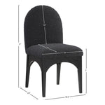 Waldorf Boucle Fabric Upholstered Dining Side Chair in Black