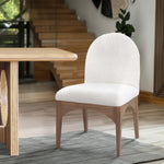 Waldorf Boucle Fabric Upholstered Dining Side Chair in Cream