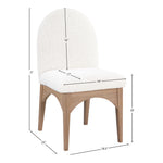 Waldorf Boucle Fabric Upholstered Dining Side Chair in Cream