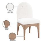 Waldorf Boucle Fabric Upholstered Dining Side Chair in Cream