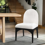 Waldorf Boucle Fabric Upholstered Dining Side Chair in Cream