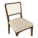 Atrium Cane Back And Vegan Leather Upholstered Seat Dining Chair in Beige