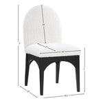 Waldorf Boucle Fabric Upholstered Dining Side Chair in Cream