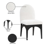 Waldorf Boucle Fabric Upholstered Dining Side Chair in Cream