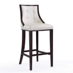 Fifth Avenue Wood Upholstered Barstool in Pearl White