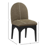Waldorf Boucle Fabric Upholstered Dining Side Chair in Olive