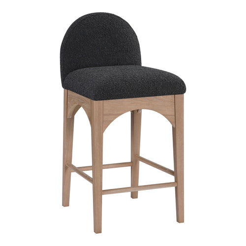 Waldorf Boucle Fabric Upholstered Counter Stool in Black