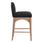 Waldorf Boucle Fabric Upholstered Counter Stool in Black
