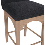 Waldorf Boucle Fabric Upholstered Counter Stool in Black