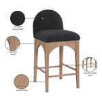 Waldorf Boucle Fabric Upholstered Counter Stool in Black