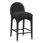 Waldorf Boucle Fabric Upholstered Counter Stool in Black