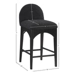 Waldorf Boucle Fabric Upholstered Counter Stool in Black