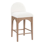 Waldorf Boucle Fabric Upholstered Counter Stool in Cream