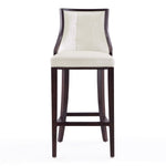 Fifth Avenue Wood Upholstered Barstool in Pearl White