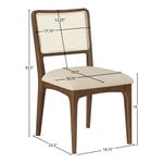 Atrium Cane Back And Vegan Leather Upholstered Seat Dining Chair in Beige