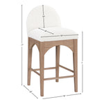Waldorf Boucle Fabric Upholstered Counter Stool in Cream