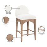 Waldorf Boucle Fabric Upholstered Counter Stool in Cream