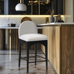 Waldorf Boucle Fabric Upholstered Counter Stool in Cream