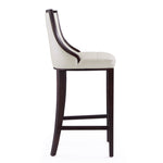 Fifth Avenue Wood Upholstered Barstool in Pearl White