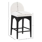 Waldorf Boucle Fabric Upholstered Counter Stool in Cream