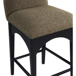 Waldorf Boucle Fabric Upholstered Counter Stool in Olive